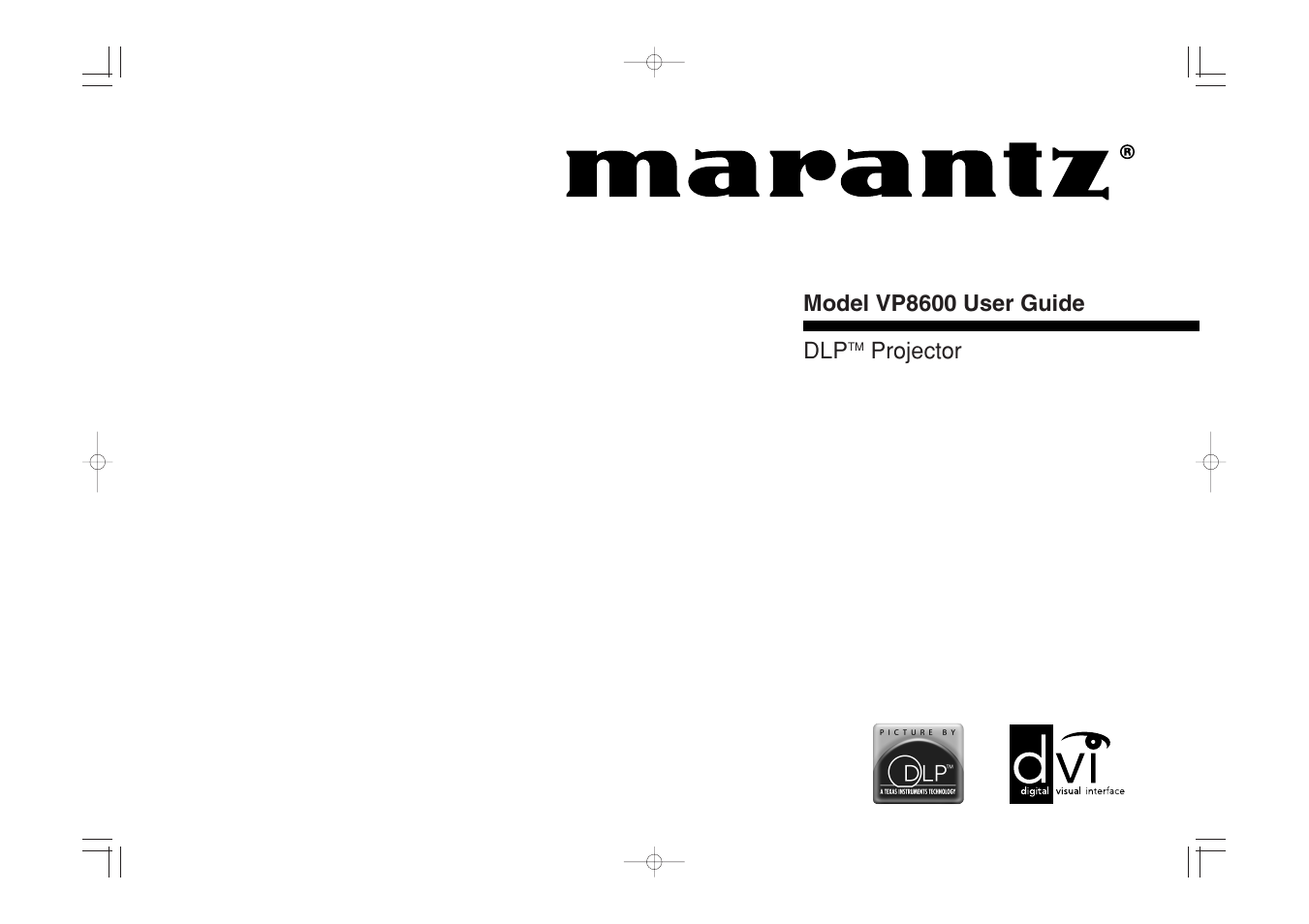 Marantz VP8600 User Manual | 32 pages