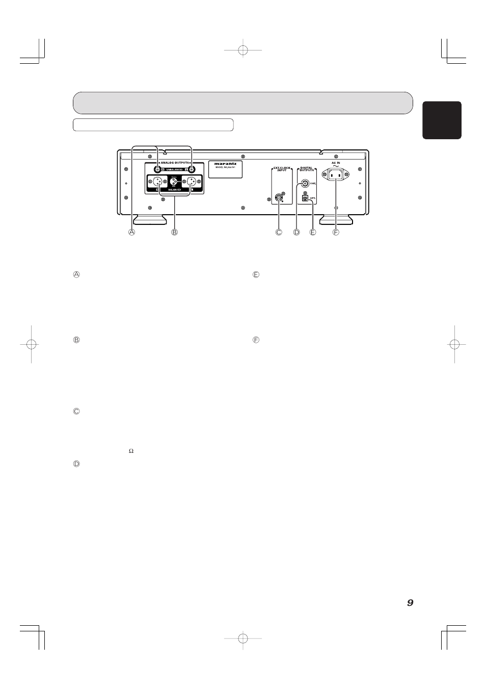 Rear panel | Marantz SA-7S1 User Manual | Page 14 / 30