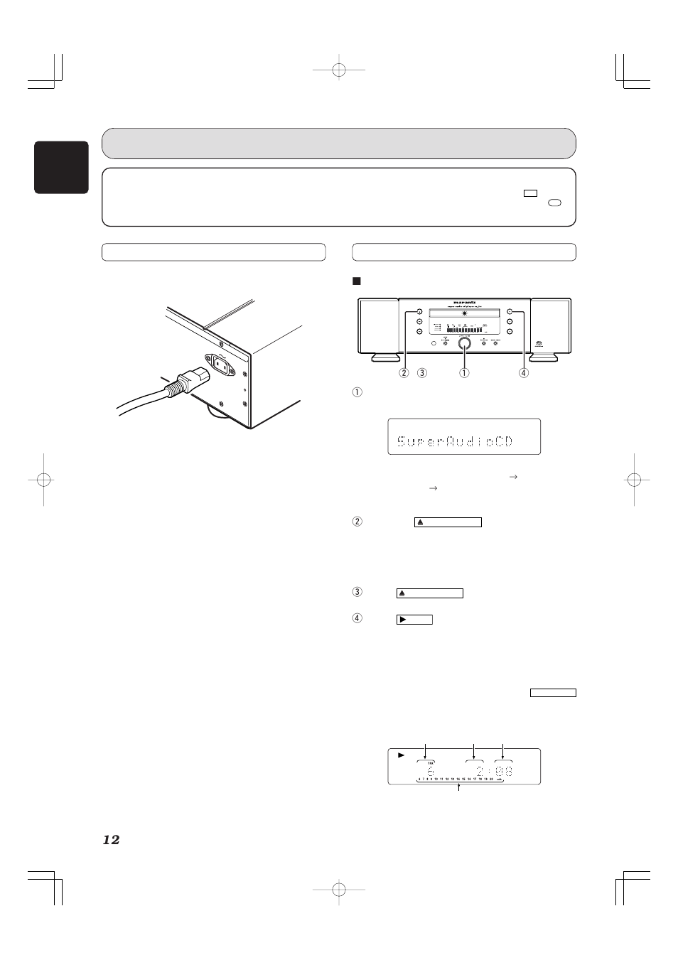 Operation, Connecting the power supply, Normal playback 7 super audio cd player playback | Marantz SA-7S1 User Manual | Page 17 / 30
