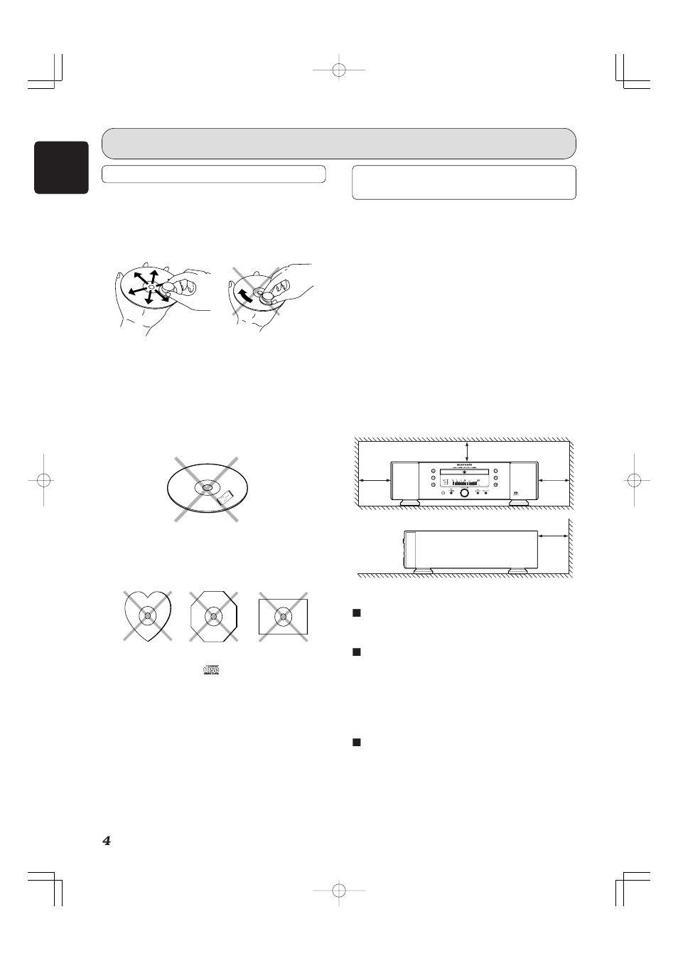 Before using, Inappropriate places for installation, 7do not place objects on top | 7cautions on handling power cord, 7do not attempt repairs yourself | Marantz SA-7S1 User Manual | Page 9 / 30