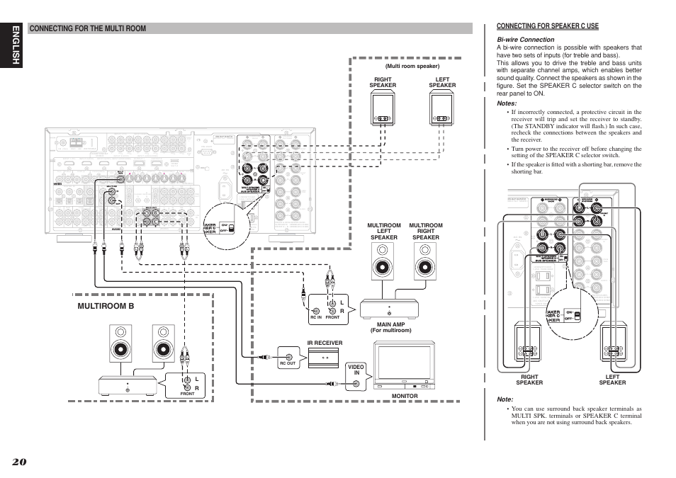 Pb cr, Pr cr, Pr cb | Pb cb, 12 emitter out, Front b surr. cen ter front a, On off off, Out in in, Multi, Multi out out multi out multi out | Marantz SR8001 User Manual | Page 23 / 79