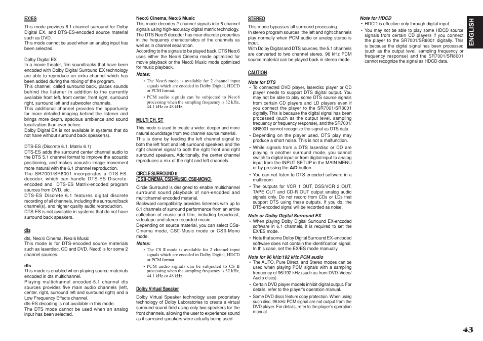 Marantz SR8001 User Manual | Page 46 / 79