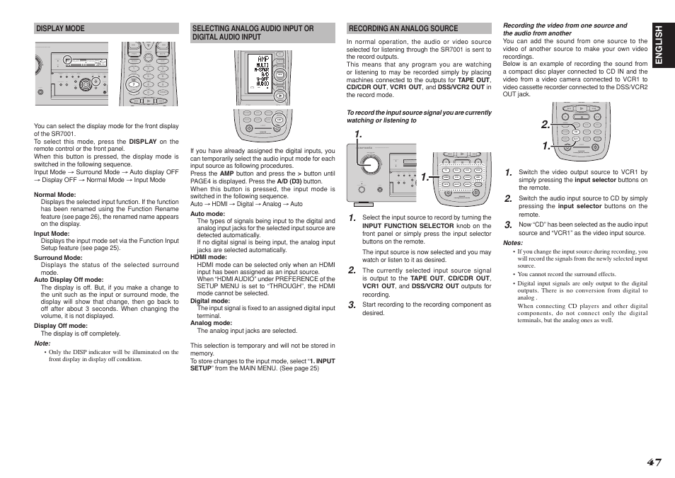 Learning remote controller rc8001sr, Use page, Disp | Marantz SR8001 User Manual | Page 50 / 79