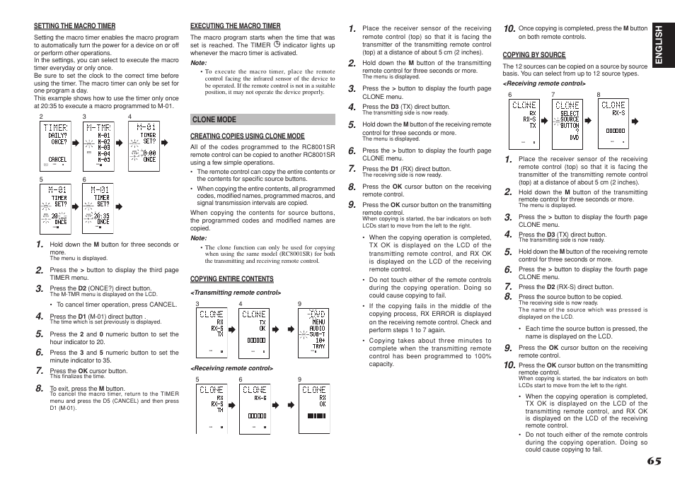 Learn macro, Name, Learn | Marantz SR8001 User Manual | Page 68 / 79