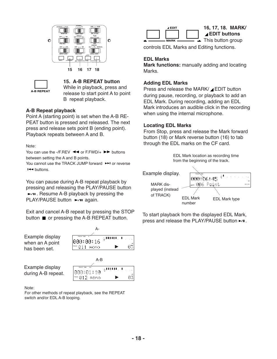 Marantz PMD671 User Manual | Page 18 / 63