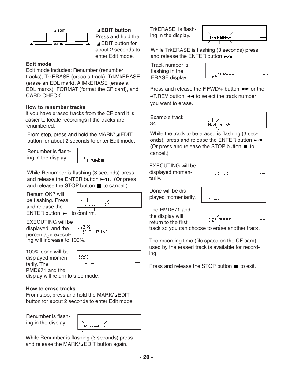 Marantz PMD671 User Manual | Page 20 / 63