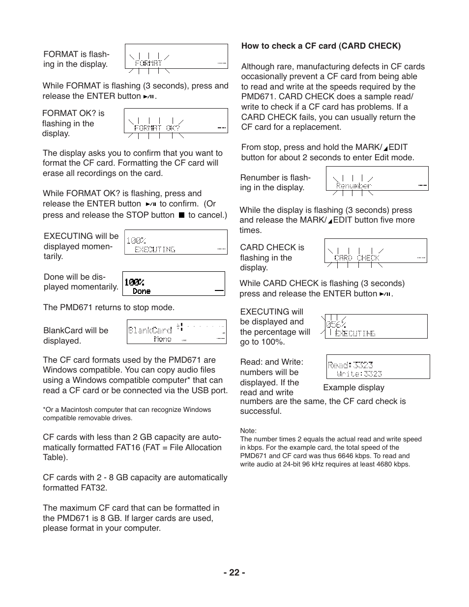 Example display | Marantz PMD671 User Manual | Page 22 / 63