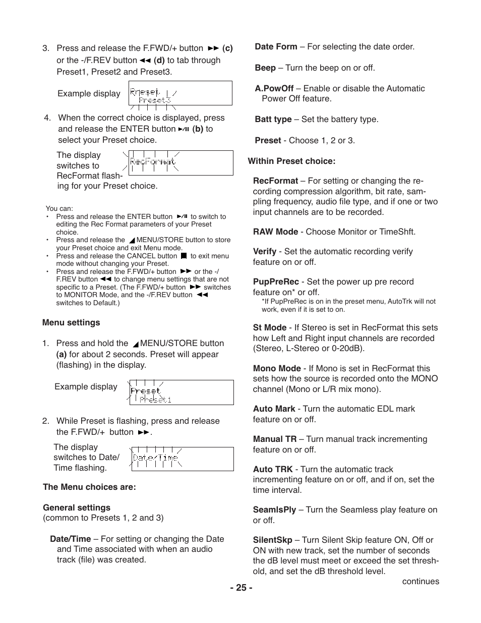 Marantz PMD671 User Manual | Page 25 / 63