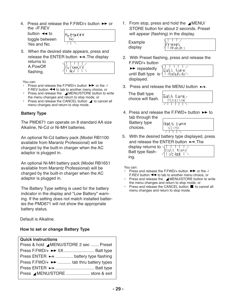 Marantz PMD671 User Manual | Page 29 / 63
