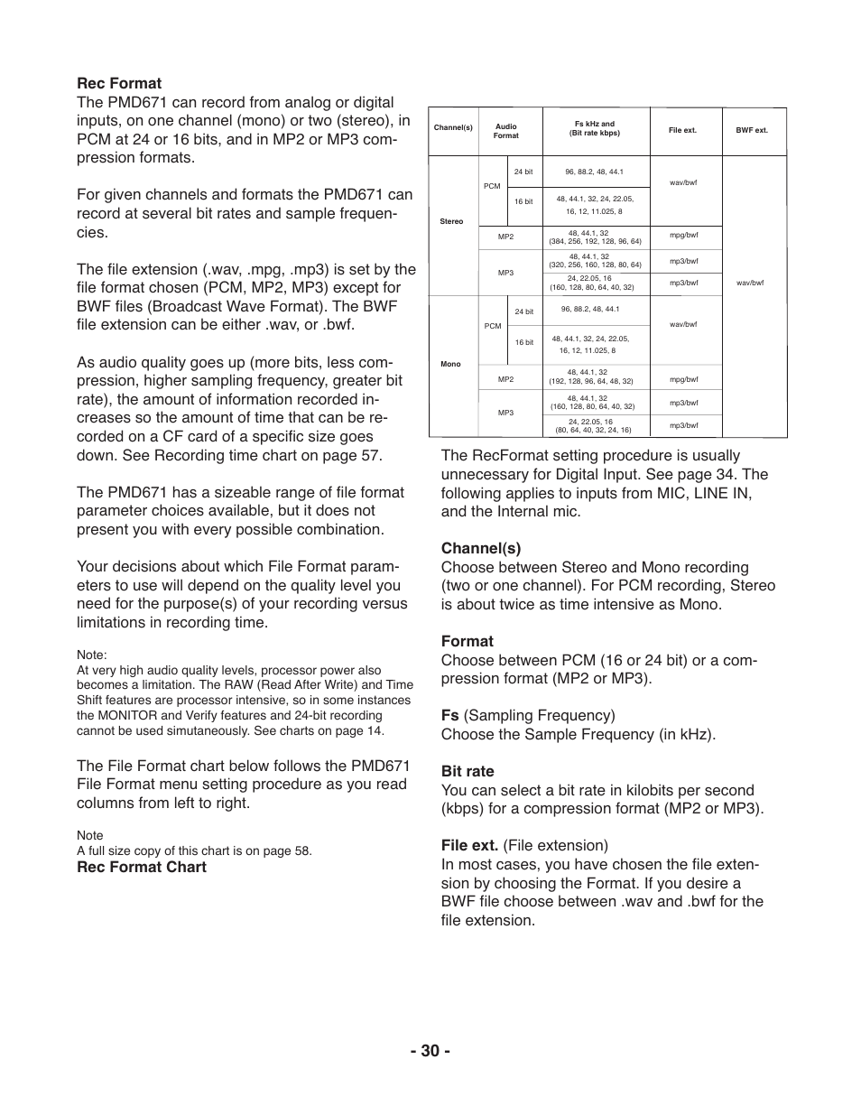 Marantz PMD671 User Manual | Page 30 / 63