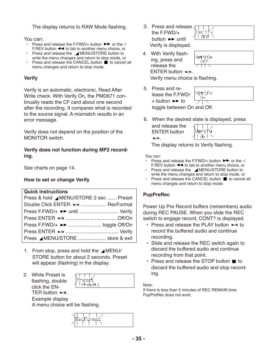 Marantz PMD671 User Manual | Page 35 / 63