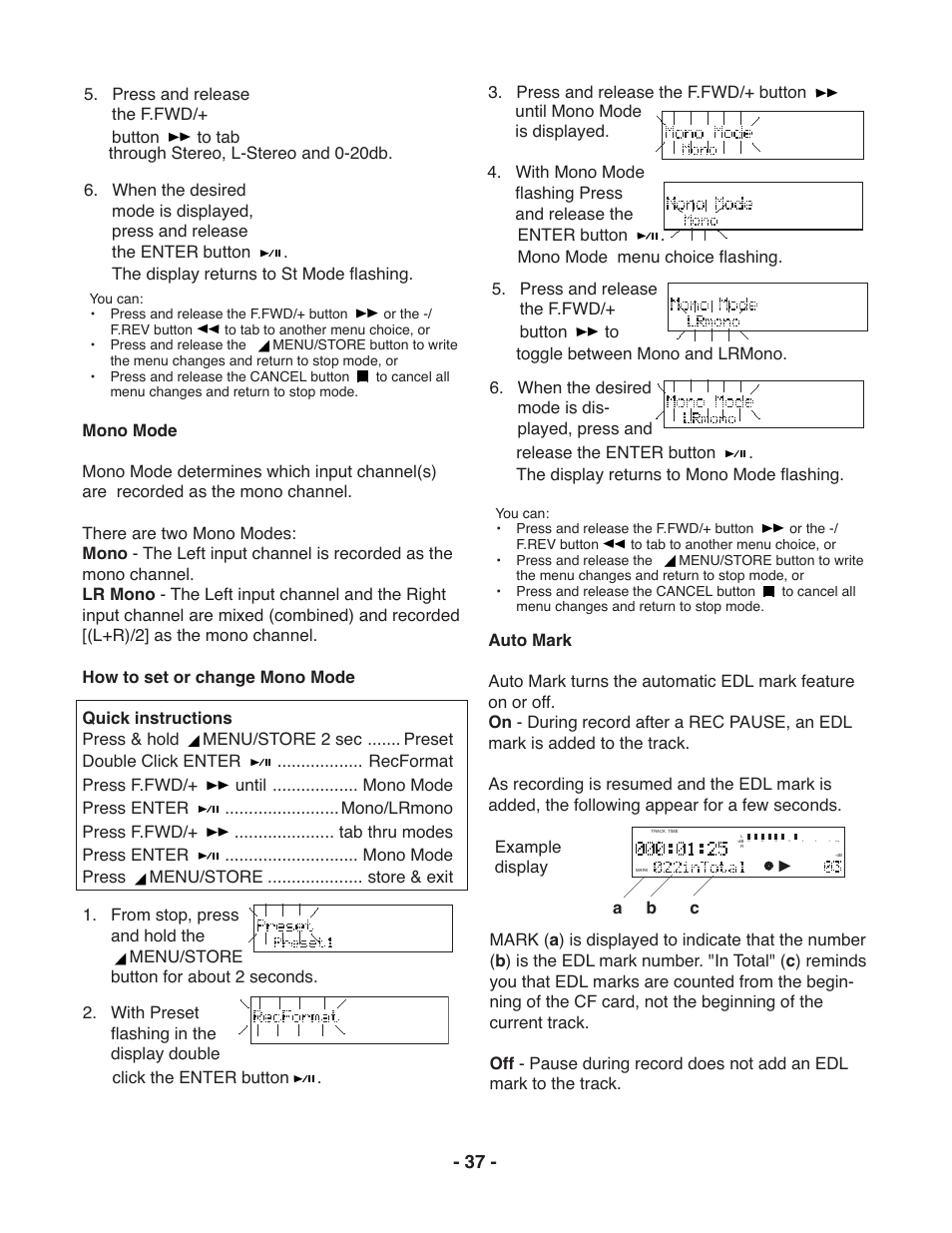Marantz PMD671 User Manual | Page 37 / 63