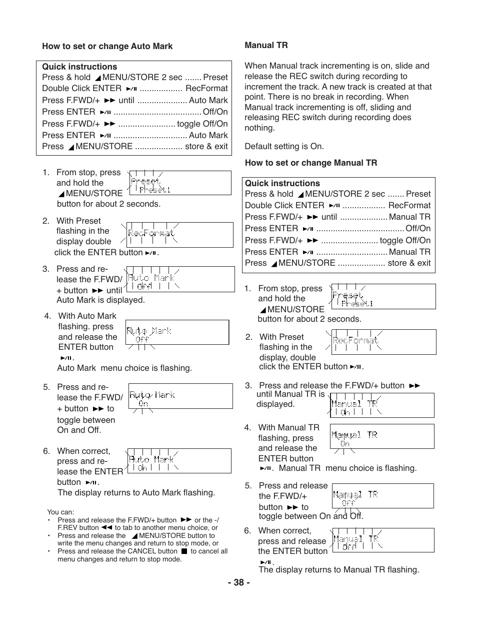 Marantz PMD671 User Manual | Page 38 / 63