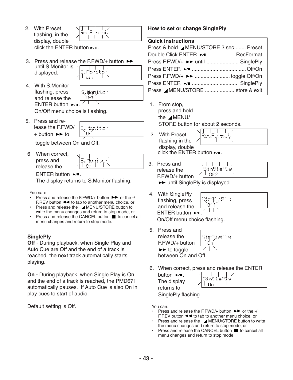 Marantz PMD671 User Manual | Page 43 / 63