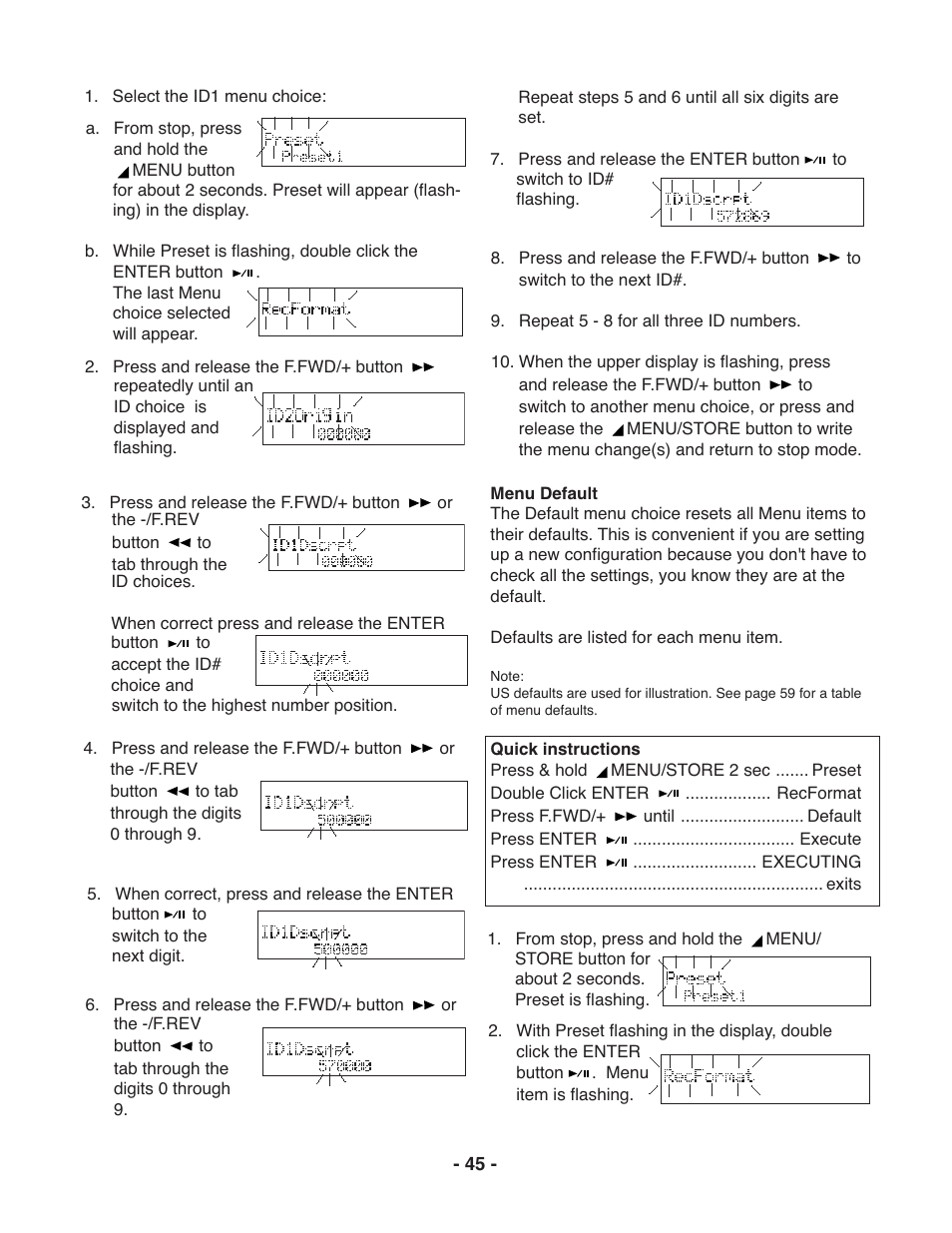 Marantz PMD671 User Manual | Page 45 / 63