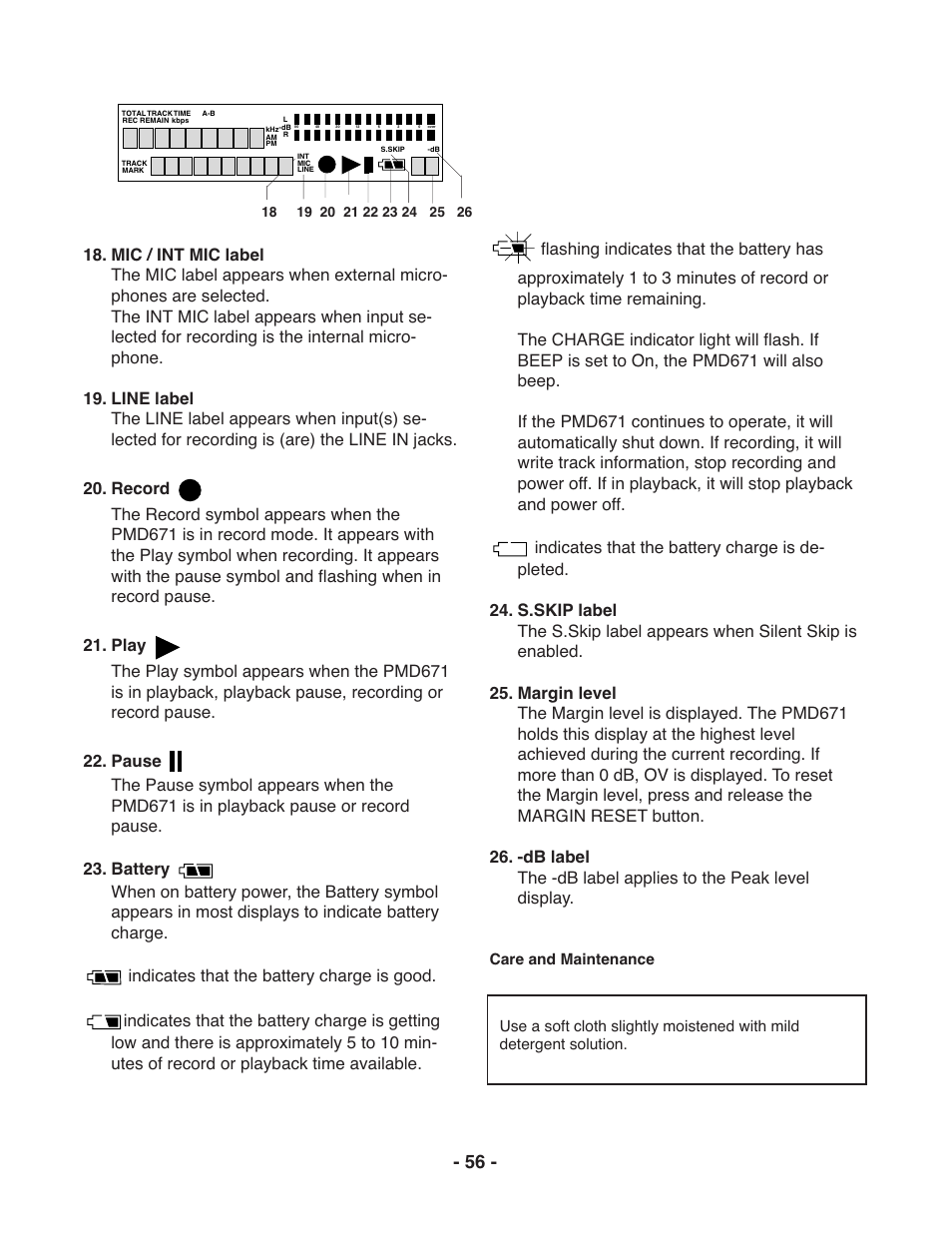 Marantz PMD671 User Manual | Page 56 / 63