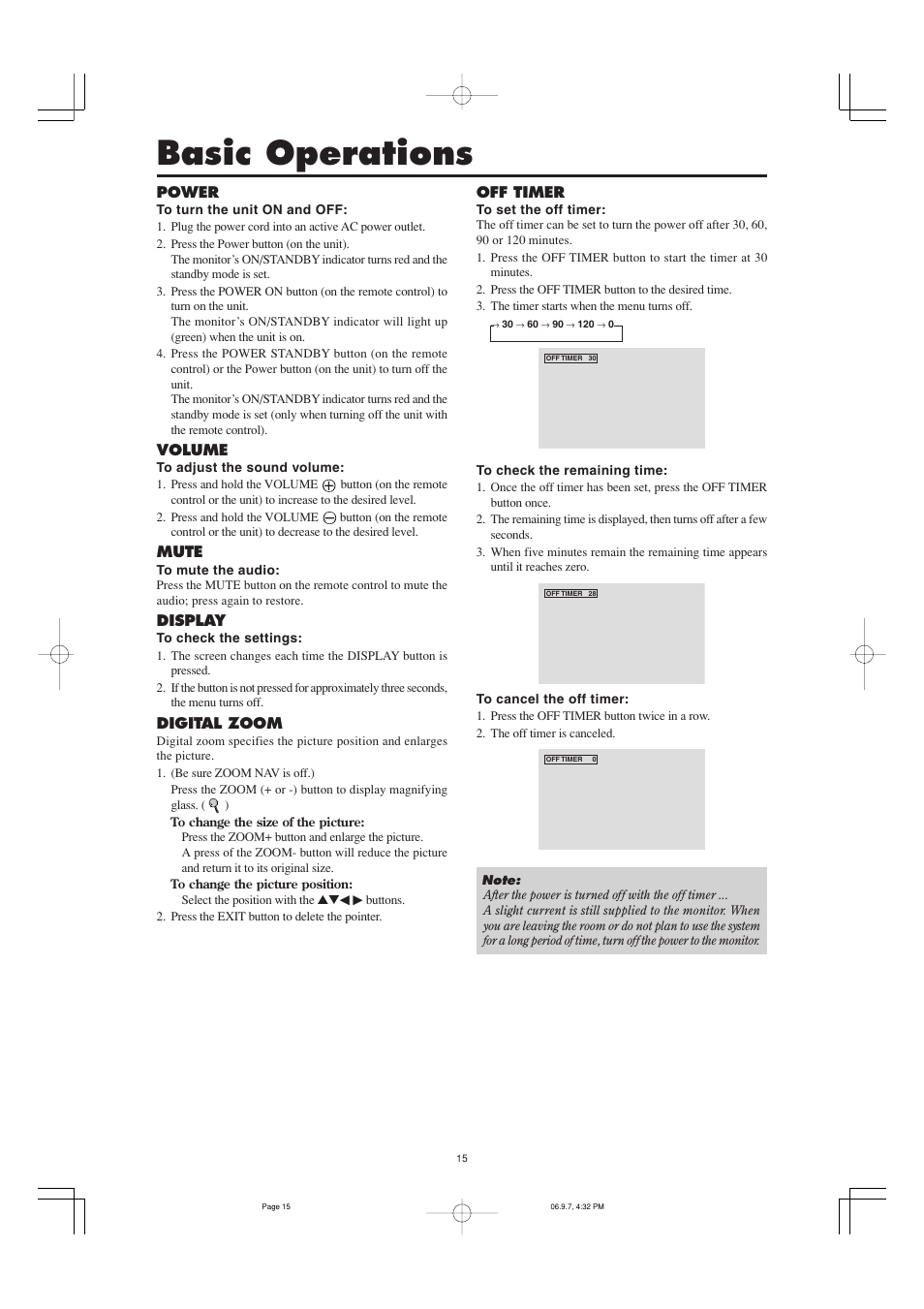 Basic operations | Marantz PD5001 User Manual | Page 14 / 40