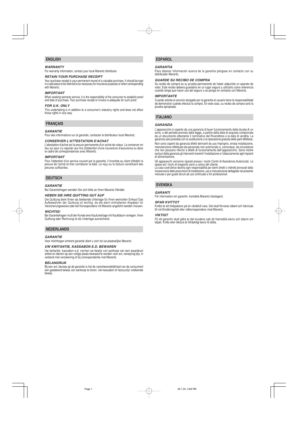 Marantz PM7001 User Manual | Page 2 / 21