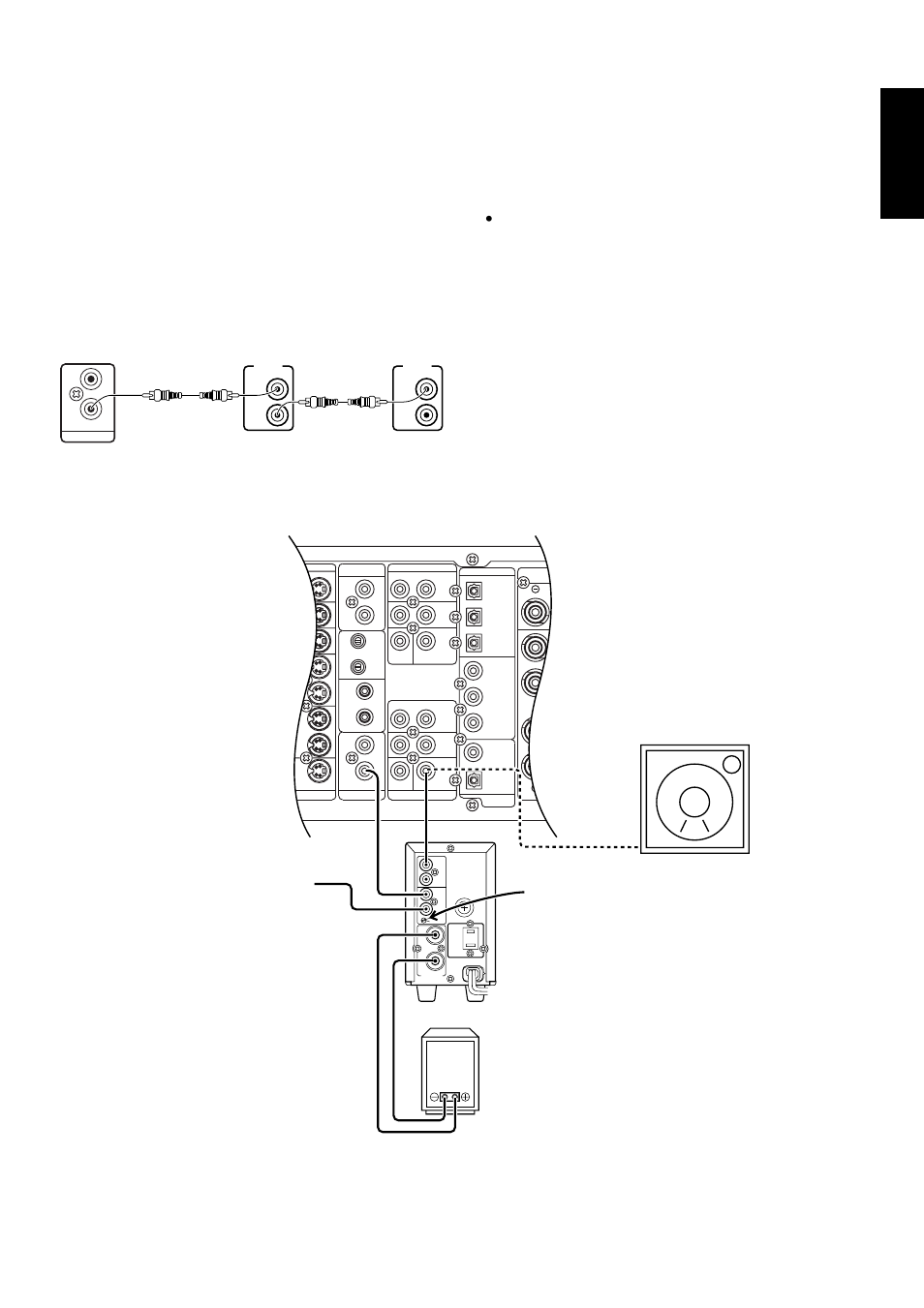 English, Connection for a subwoofer, Remote control bus connections | Marantz SR8000 User Manual | Page 11 / 41