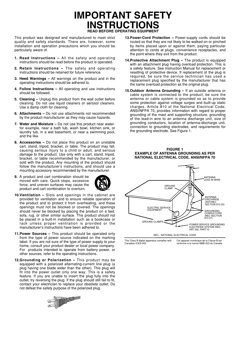 Important safety instructions | Marantz CC4300 User Manual | Page 3 / 34