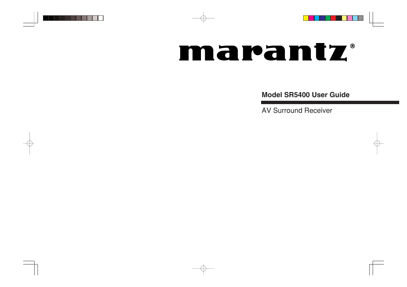 Marantz SR5400U User Manual | 36 pages