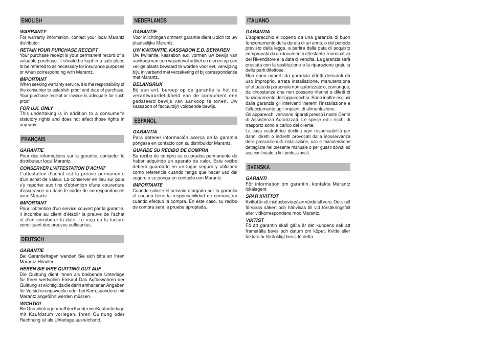 Marantz R3001 User Manual | Page 2 / 43