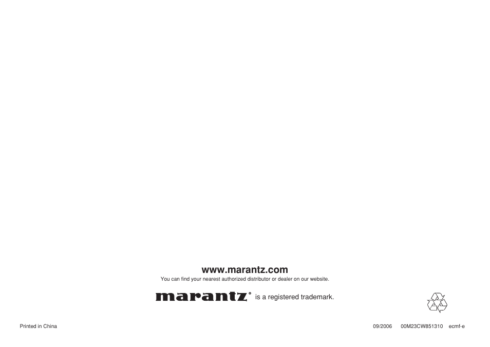 Marantz R3001 User Manual | Page 43 / 43