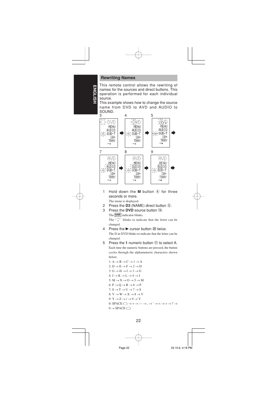 22 english rewriting names | Marantz RC1400 User Manual | Page 24 / 191