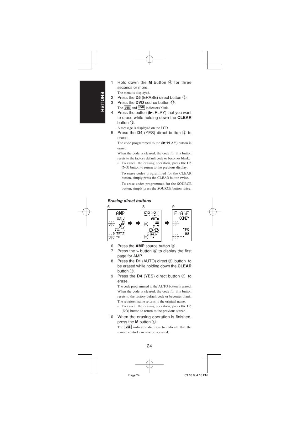 24 english | Marantz RC1400 User Manual | Page 26 / 191