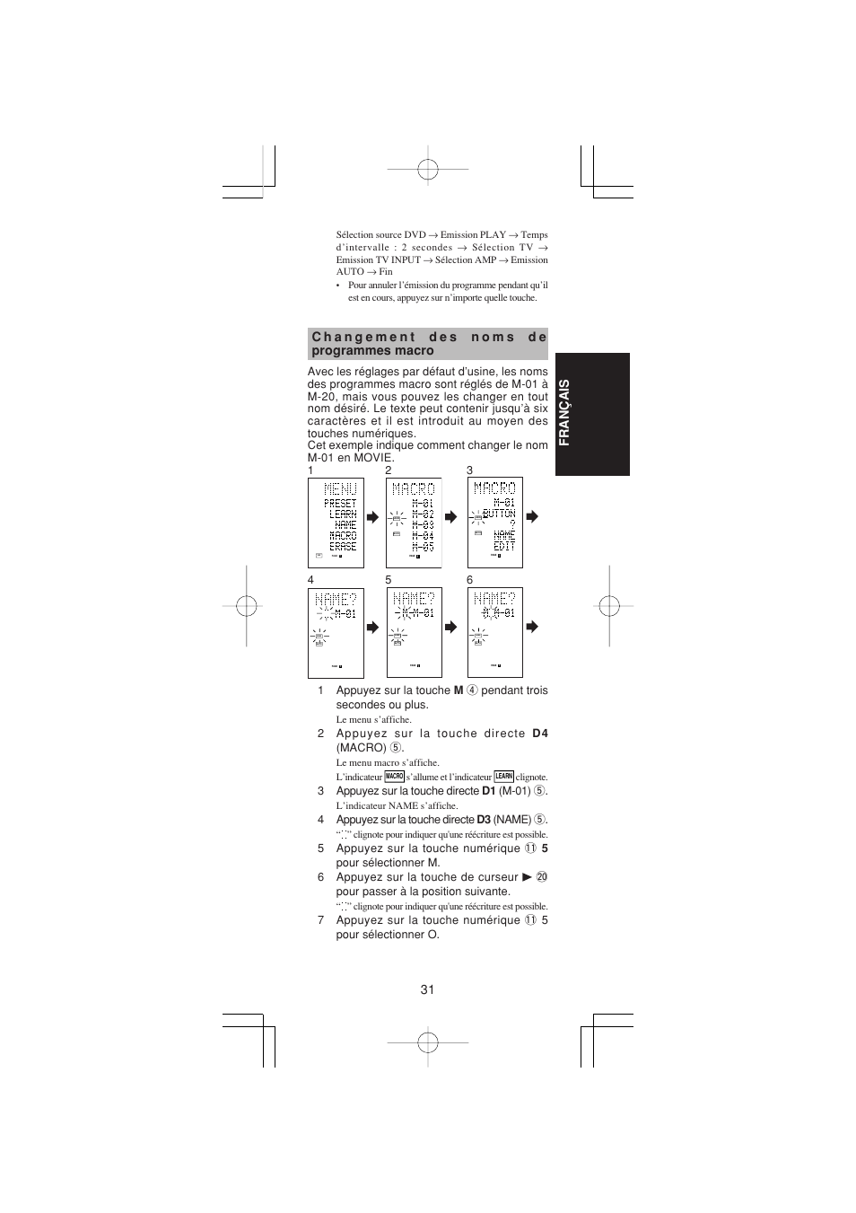 31 fran ç ais | Marantz RC1400 User Manual | Page 79 / 191