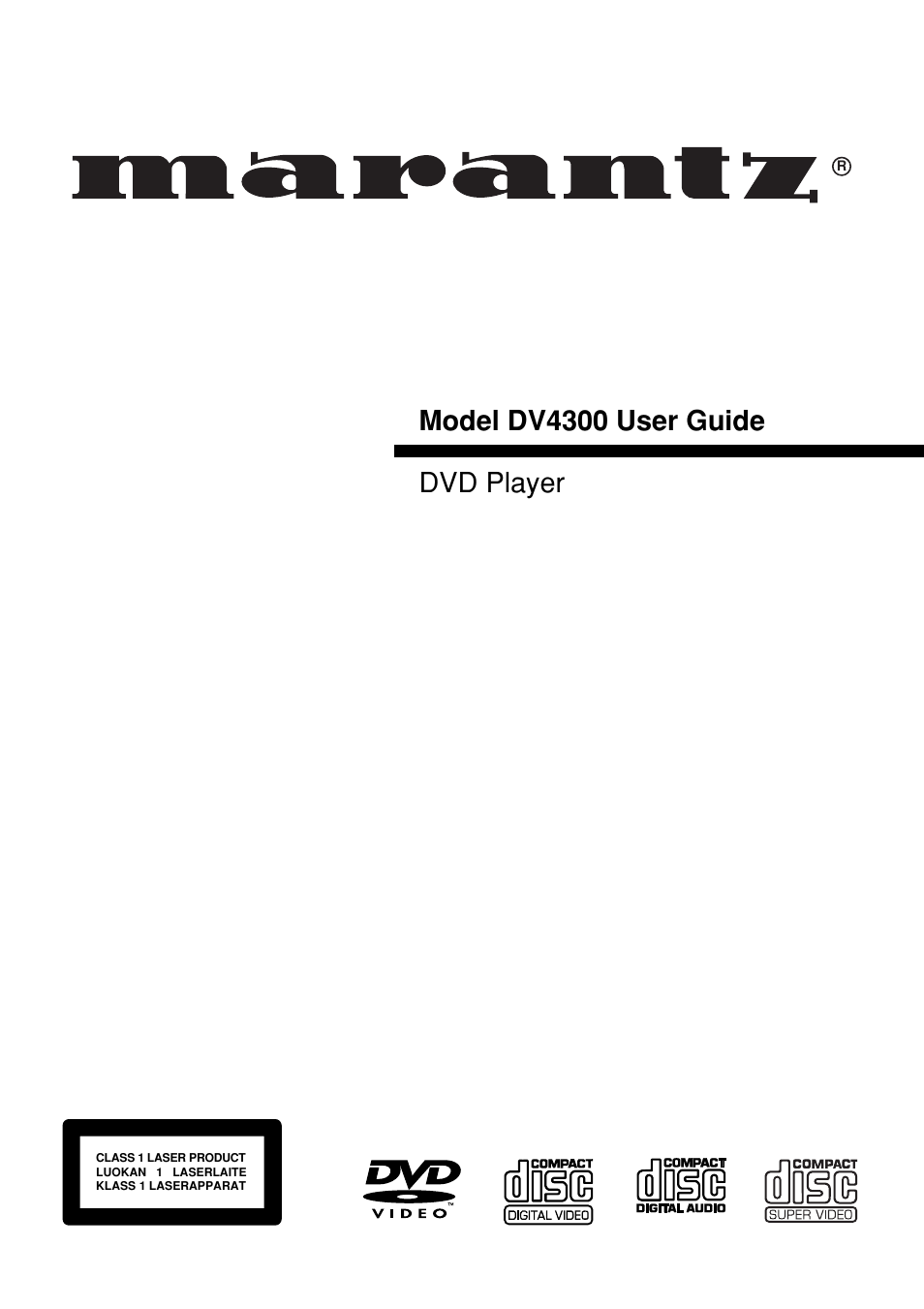 Marantz DV4300 User Manual | 47 pages
