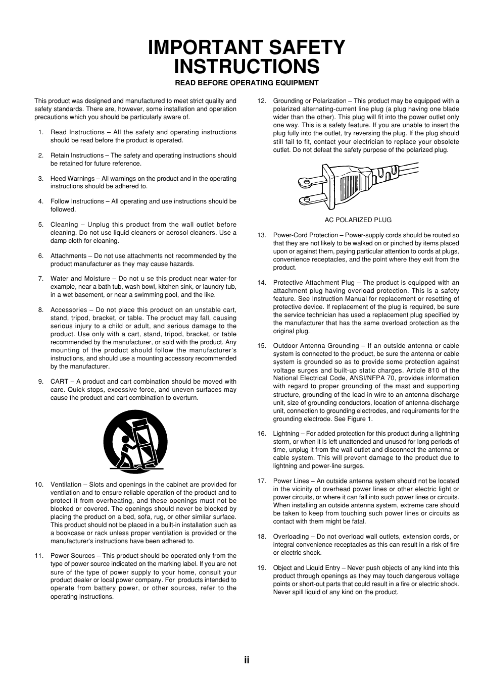 Important safety instructions, English | Marantz DV4300 User Manual | Page 3 / 47