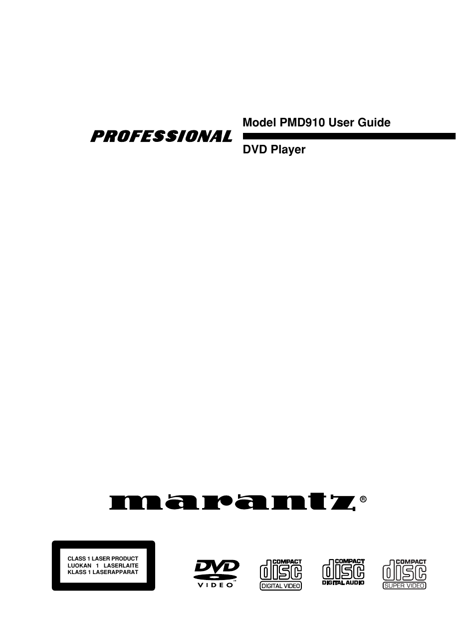 Marantz PMD910 User Manual | 48 pages