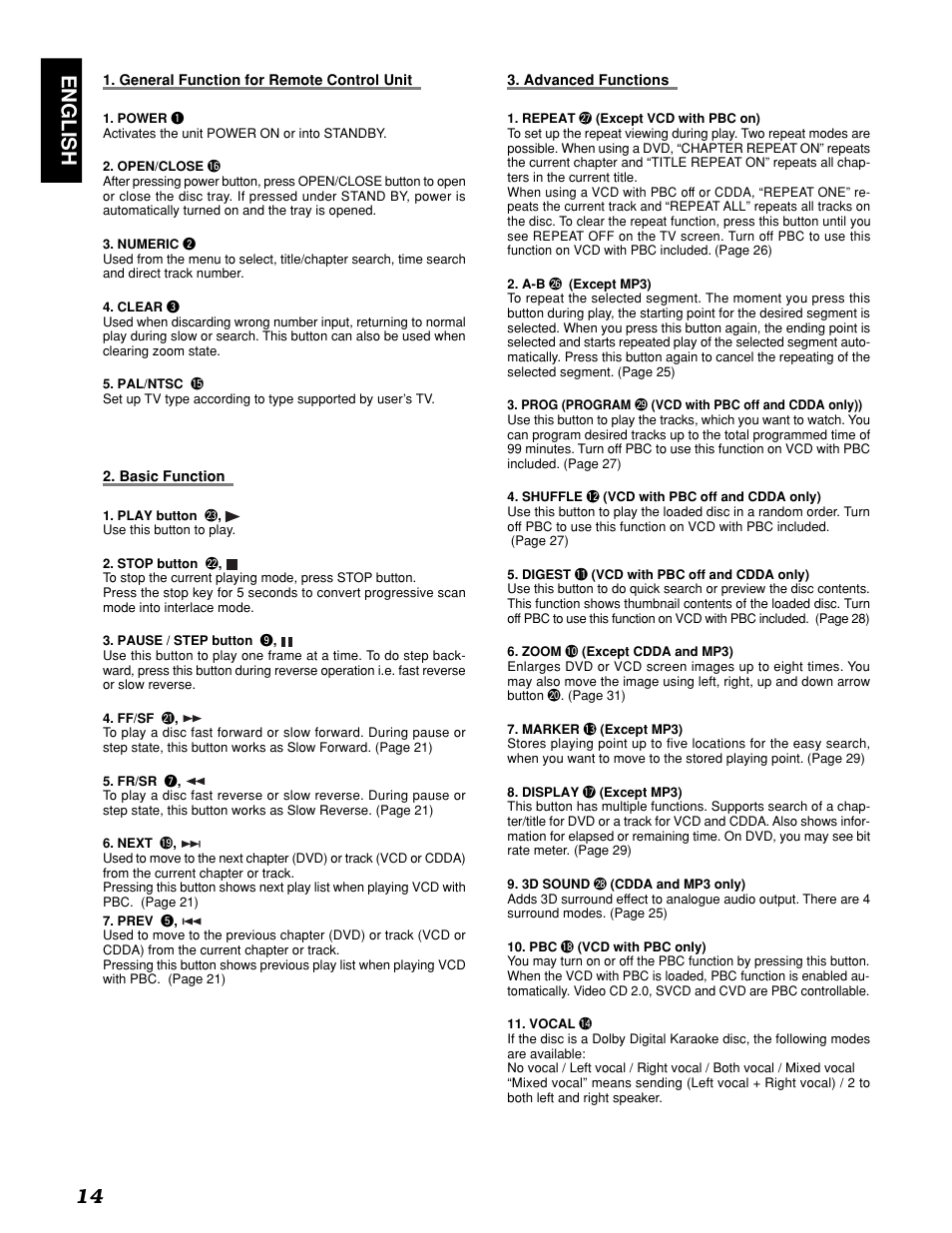 English 14 | Marantz PMD910 User Manual | Page 18 / 48