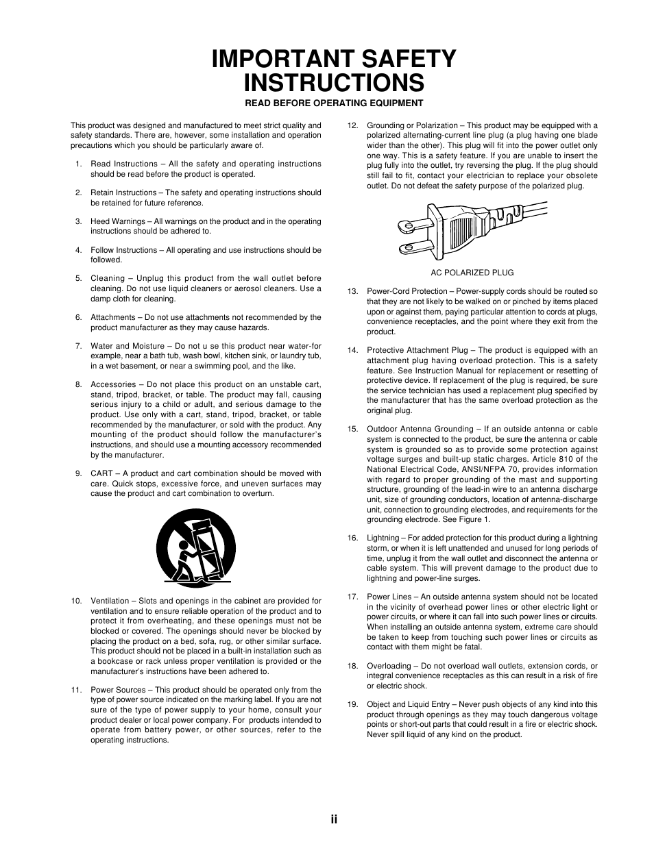 Important safety instructions, English | Marantz PMD910 User Manual | Page 3 / 48