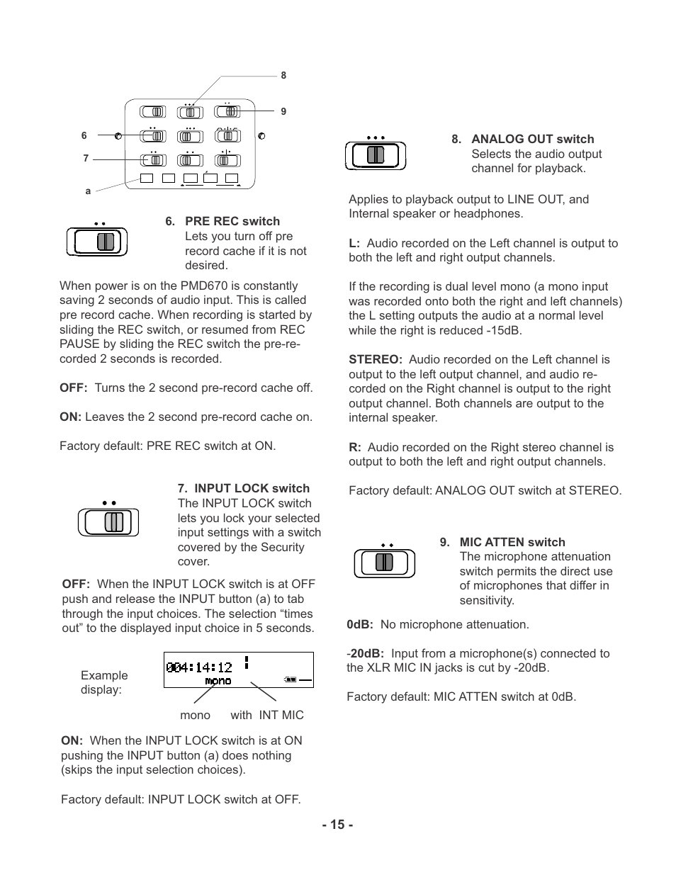 Marantz PMD670 User Manual | Page 15 / 53
