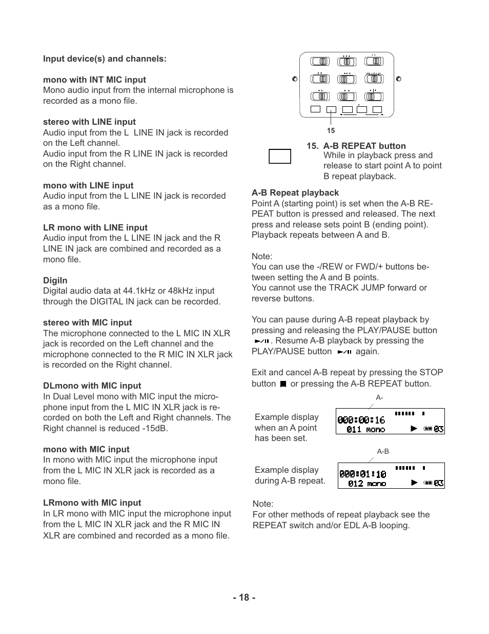 Marantz PMD670 User Manual | Page 18 / 53