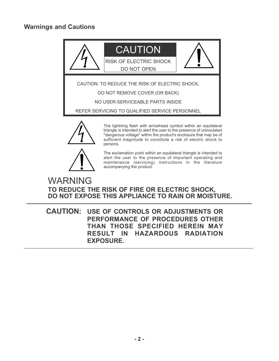 Caution, Warning | Marantz PMD670 User Manual | Page 2 / 53