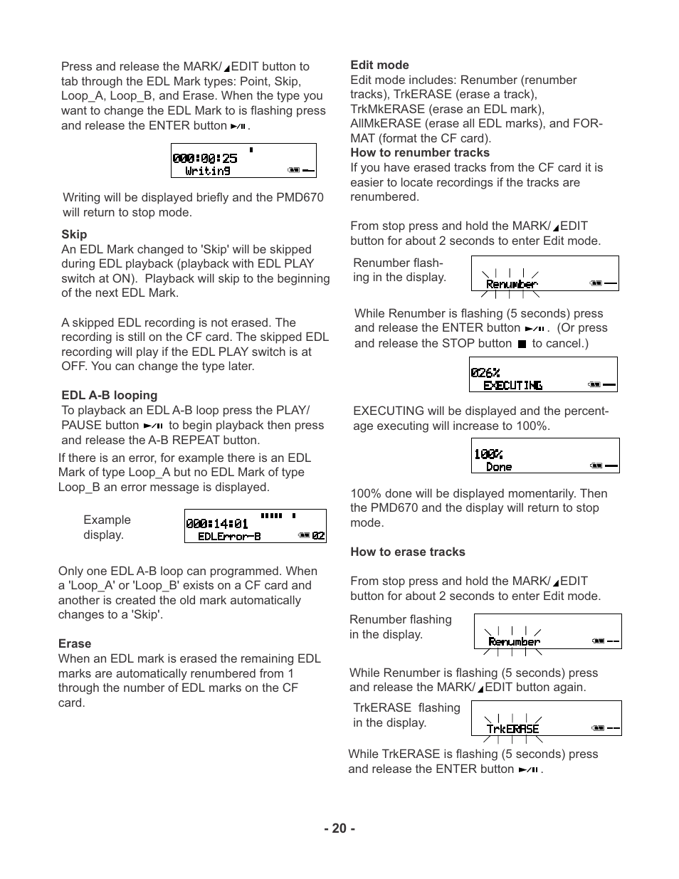 Marantz PMD670 User Manual | Page 20 / 53