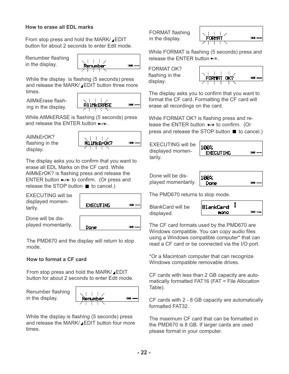 Marantz PMD670 User Manual | Page 22 / 53