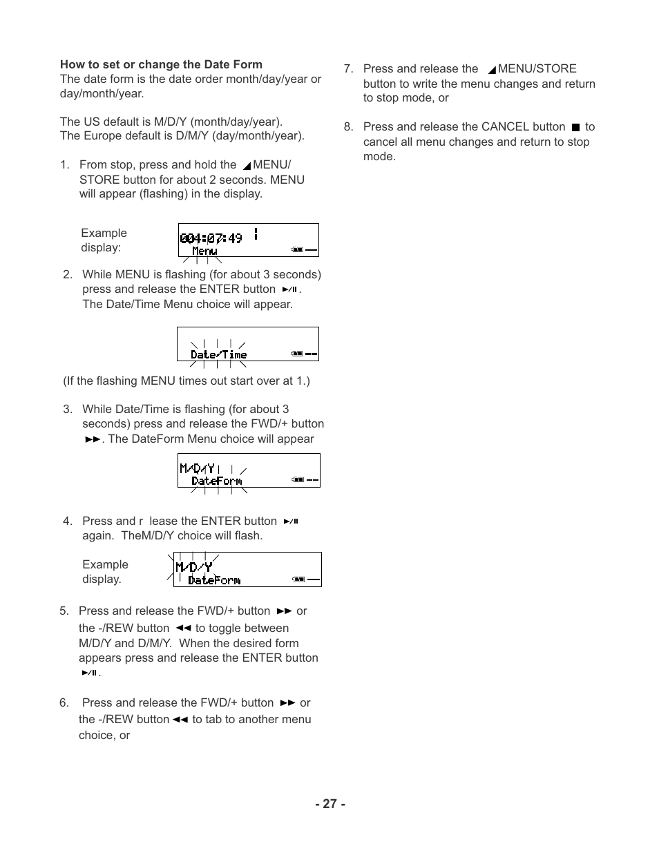 Marantz PMD670 User Manual | Page 27 / 53