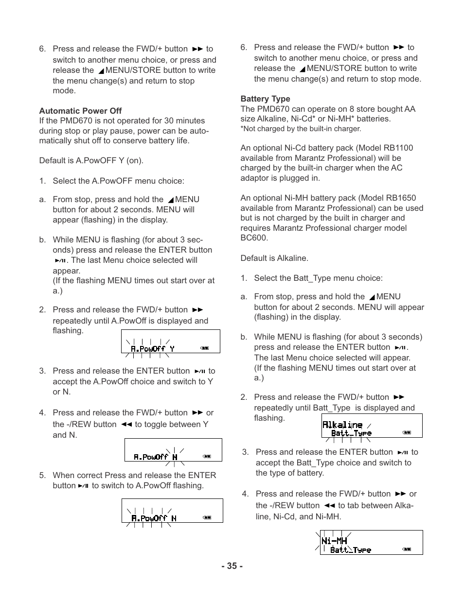 Marantz PMD670 User Manual | Page 35 / 53