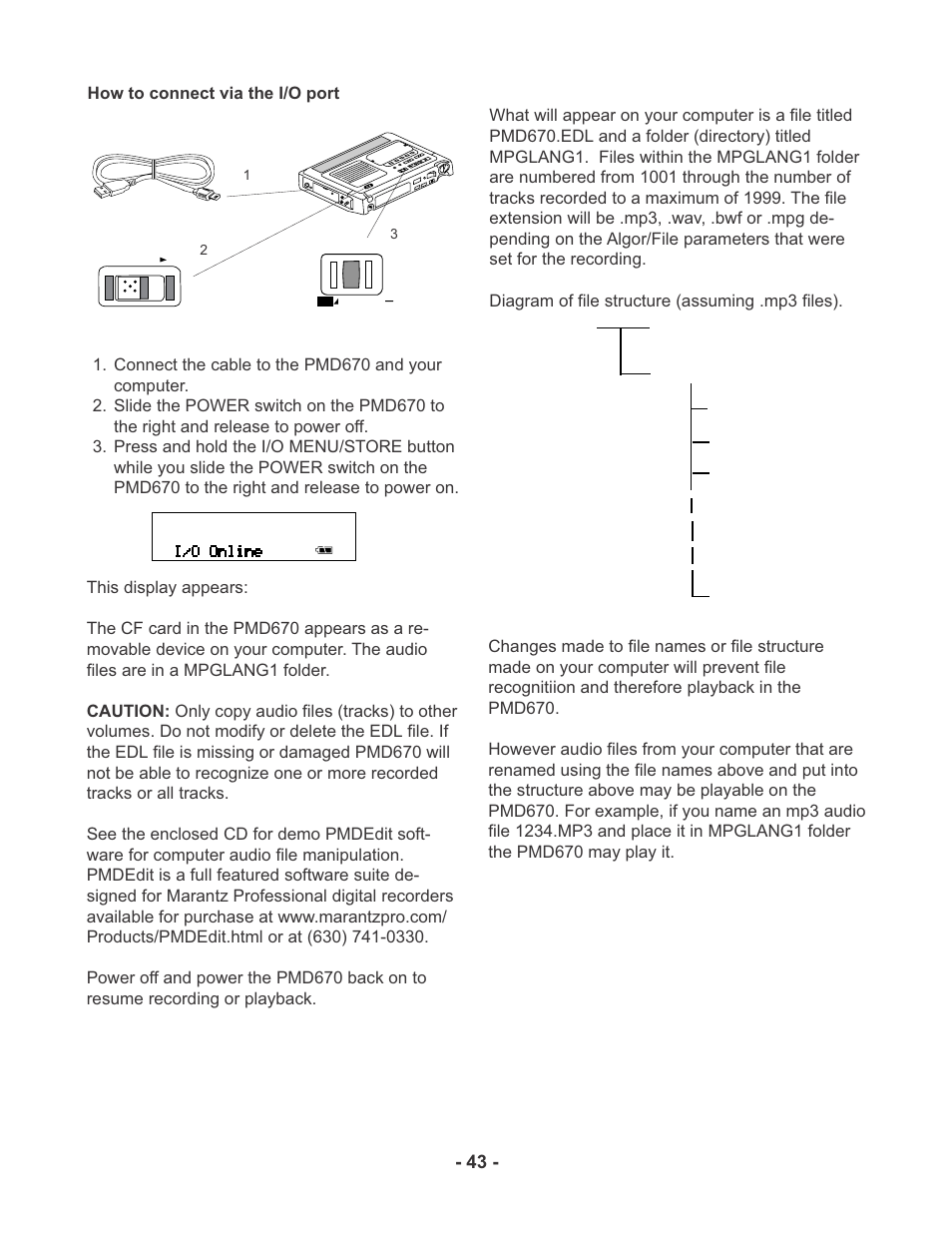 Marantz PMD670 User Manual | Page 43 / 53