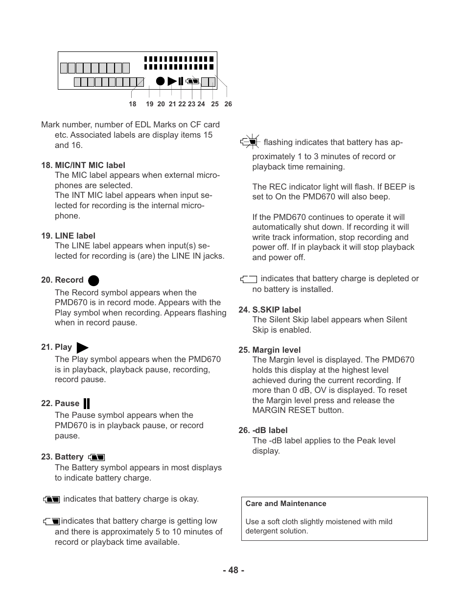 Marantz PMD670 User Manual | Page 48 / 53