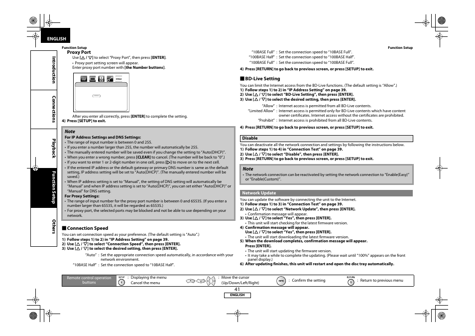 Disable, Network update | Marantz 541110331126M User Manual | Page 44 / 53