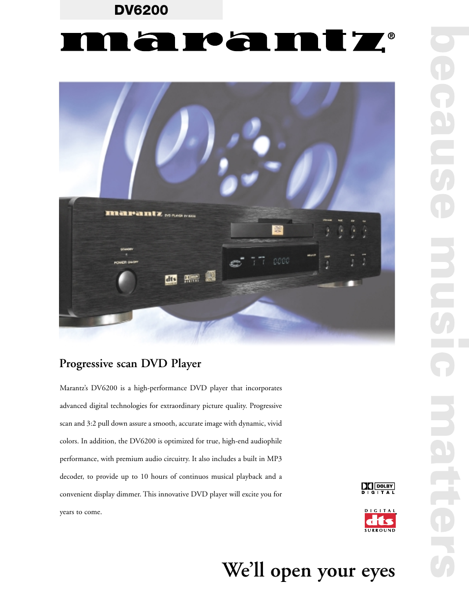 Marantz DV6200 User Manual | 2 pages