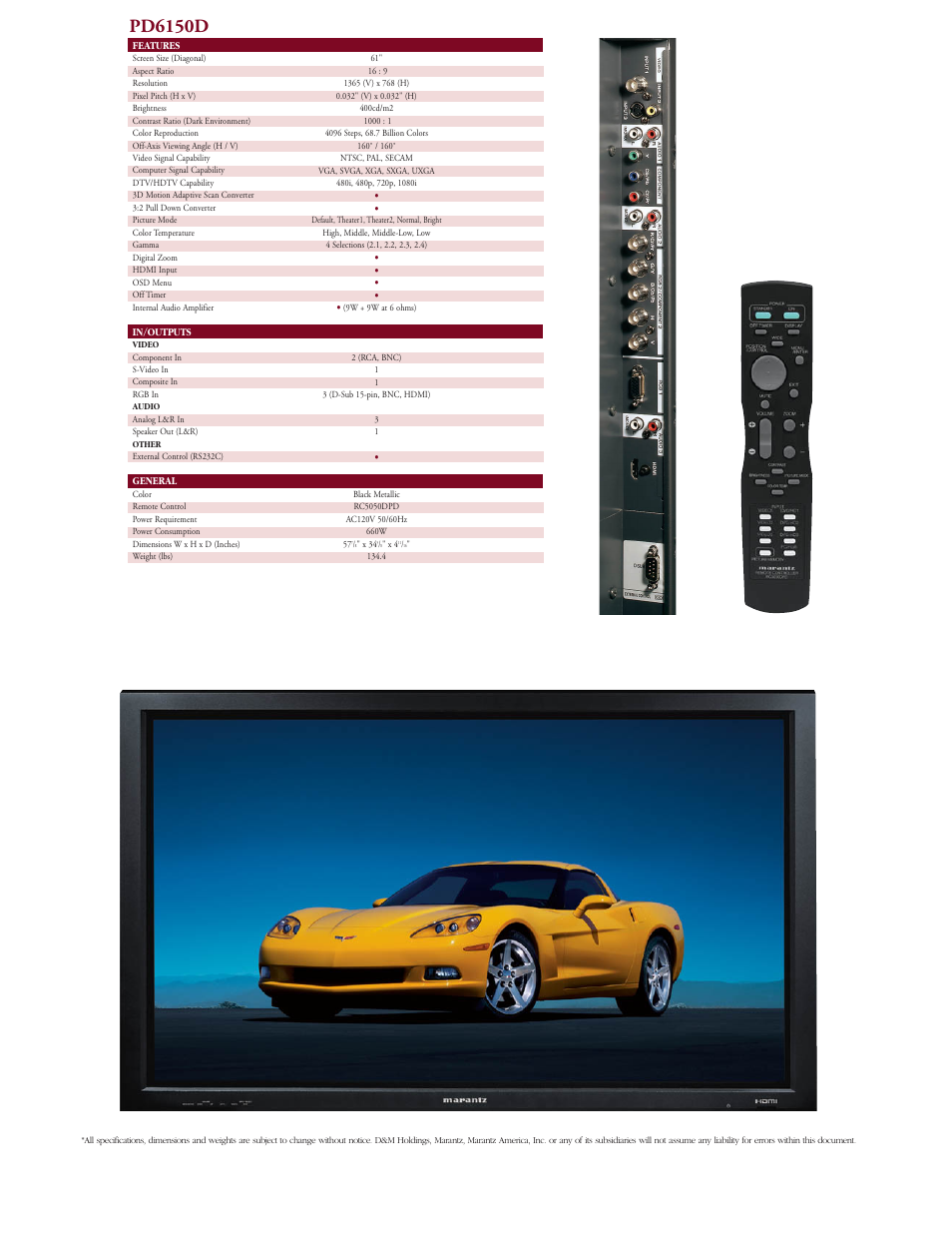 Pd6150d | Marantz PD6150D User Manual | Page 2 / 2