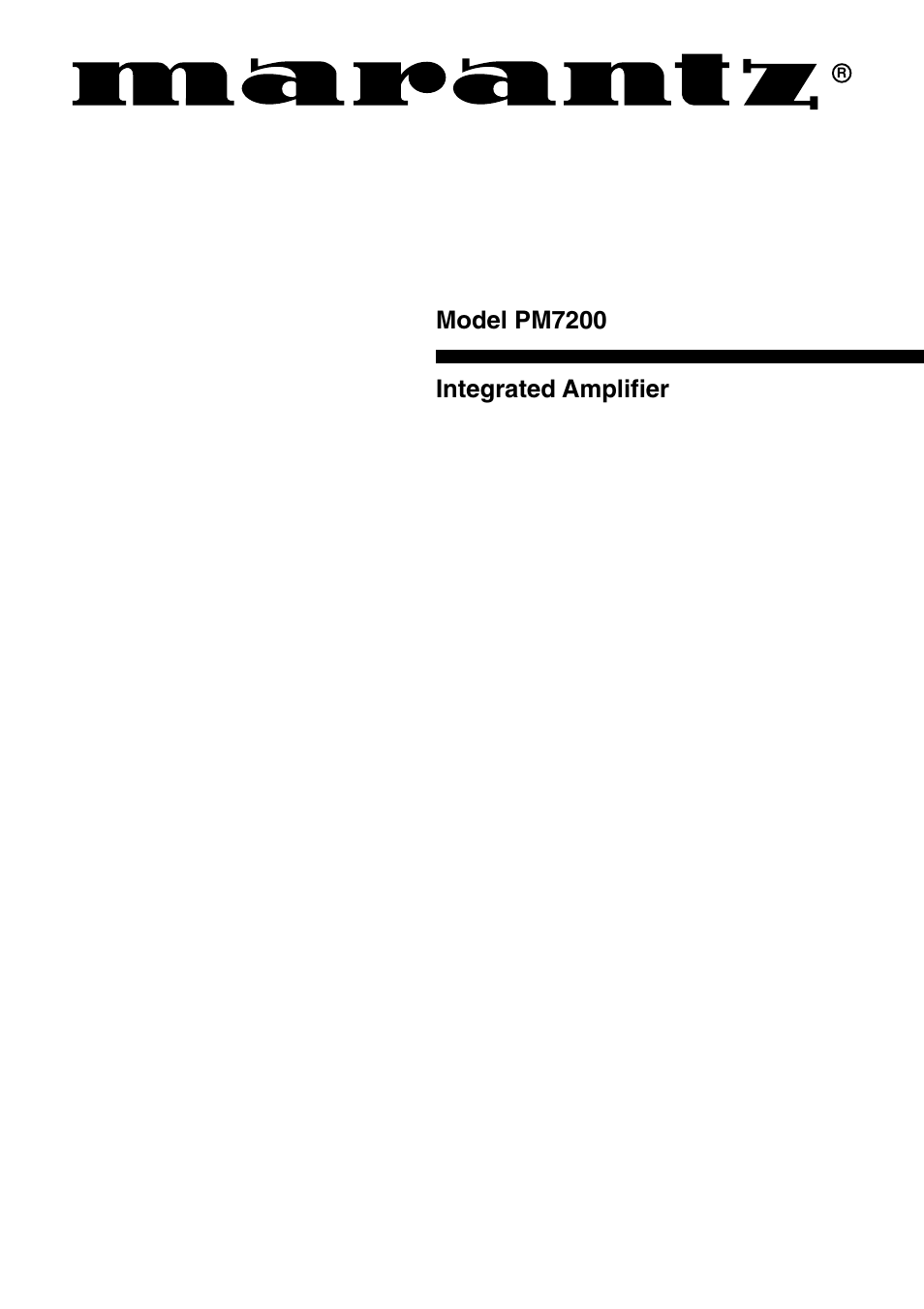 Marantz PM7200 User Manual | 17 pages
