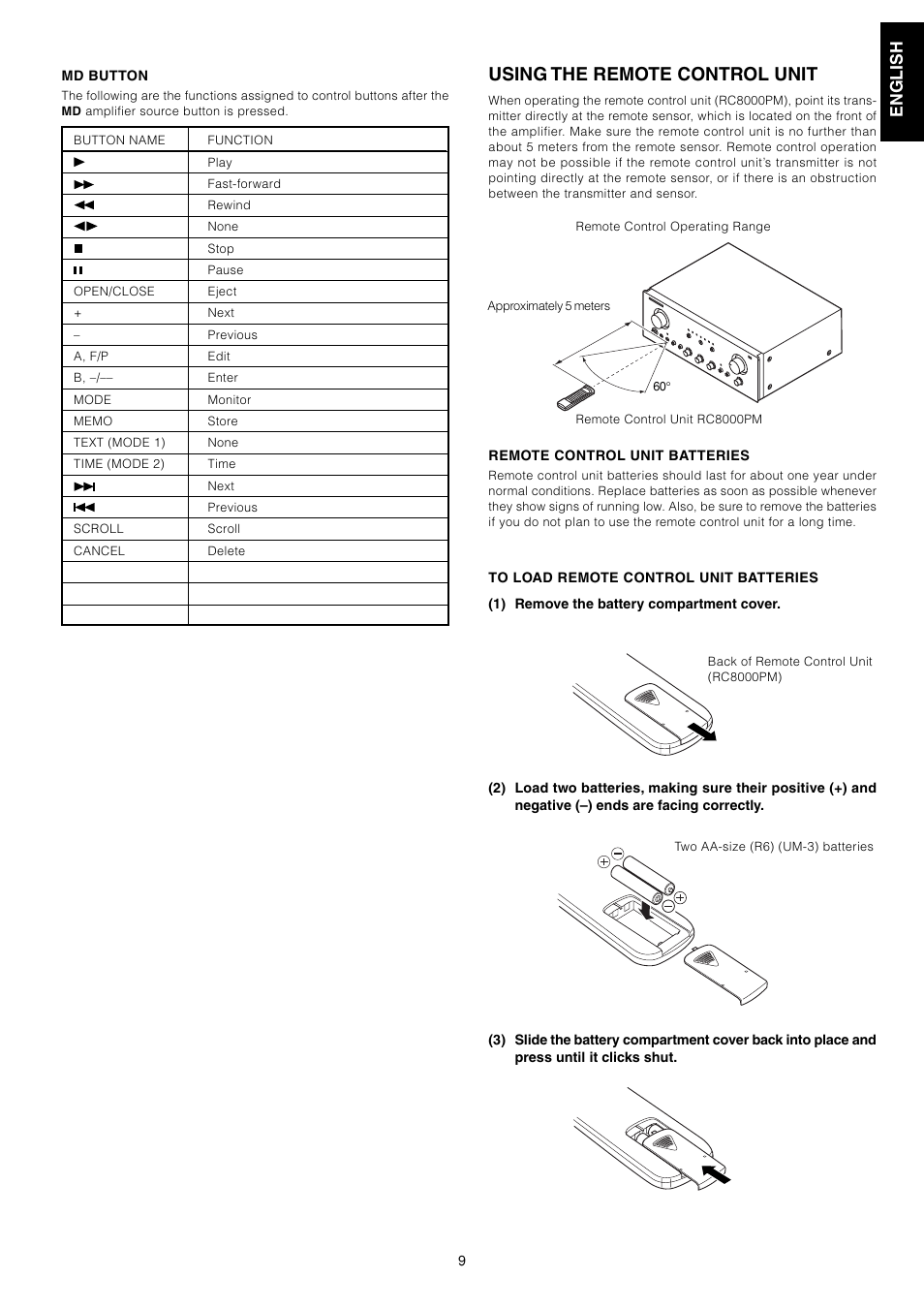 Using the remote control unit | Marantz PM7200 User Manual | Page 11 / 17