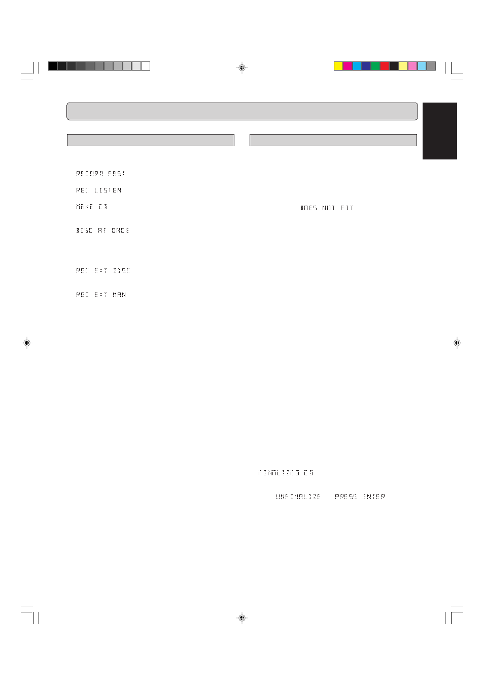 Recording, English, Remarks about recording | Recording modes | Marantz CDR500 User Manual | Page 14 / 33